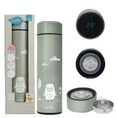 Akcesoria do karmienia - Nuvita Termos z czujnikiem temperatury, Zielony 500 ml - miniaturka - grafika 1