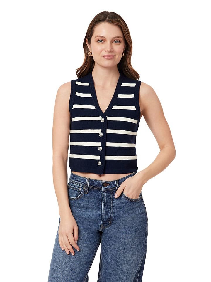 Scotch & Soda Kamizelka dzianinowa w kolorze granatowo-białym