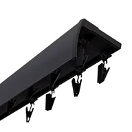 Karnisze - Szyna sufitowa DECASTYL z osłoną ślizgi z żabkami podwójna 400 cm Czarny - miniaturka - grafika 1