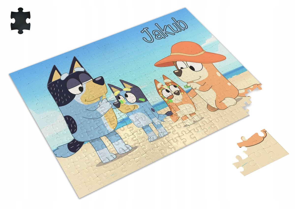 PUZZLE Bluey Blu Piesek Pies Bajka Bluu + IMIĘ Pudełko 252 el. #22