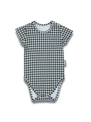 Body dla niemowląt - Dziecięce body bawełniane na krótki rękaw w pepitkę białe Nicol,r.68 - miniaturka - grafika 1