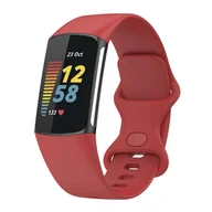 Akcesoria do smartwatchy - Opaska Pasek Bransoleta Smoothband Fitbit Charge 5 Czerwona - miniaturka - grafika 1