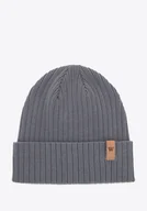 Czapki damskie - Czapka z bawełny klasyczna szara - miniaturka - grafika 1