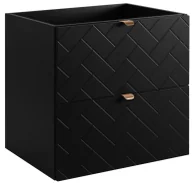 Szafki łazienkowe - Czarna wisząca szafka pod umywalkę z szufladami 60 cm Nestor - miniaturka - grafika 1