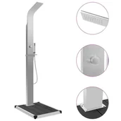 Inne akcesoria do nawadniania - vidaXL Prysznic ogrodowy z podstawą Wpc stal nierdzewna 3051288 - miniaturka - grafika 1