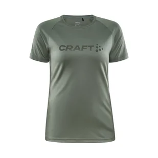 Damska Koszulka z krótkim rękawem CRAFT CORE ESSENCE LOGO TEE W 1911785-626000 – Oliwkowy - Koszulki i topy damskie - miniaturka - grafika 1