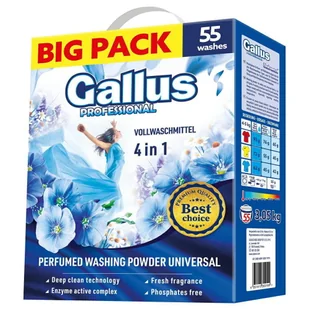 Gallus Proszek 4W1 Uniwersalny 55Pr 3,05Kg - Środki do prania - miniaturka - grafika 1