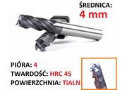 Frezy - Frez węglik VHM 4p 4 mm chwyt 4mm TiAlN 45HRC CNC - miniaturka - grafika 1