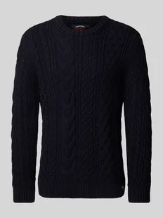 Sweter z dzianiny ze ściegiem warkoczowym model ‘Jacob’ - Swetry męskie - miniaturka - grafika 1