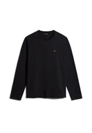 Koszulki męskie - t-shirt mężczyzna napapijri salis ls - np0a4hn7 0411 black - miniaturka - grafika 1