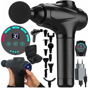PISTOLET DO MASAŻU MOCNY MASAŻER MASSAGE GUN 10w1 D731 - Masażery - miniaturka - grafika 1