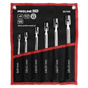 Klucze i nasadki - Proline HD Zestaw Kluczy przegubowych nasadowych, 6szt., 8x9-18x19mm 36166 - miniaturka - grafika 1
