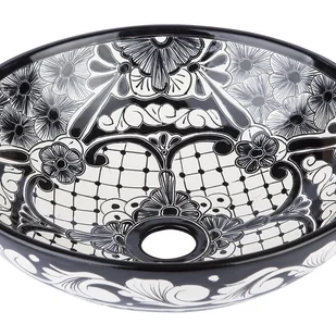 Meksykańska ceramiczna umywalka Serena Chico - okrągła umywalka łazienkowa 36x13 cm Ręcznie wykonana umywalka z motywami Talavera - Umywalki Meksykańska ceramiczna umywalka Serena Chico - okrągła umywalka łazienkowa 36x13 cm Ręcznie wykonana umywalka z motywami Talavera - Umywalki - miniaturka - grafika 1