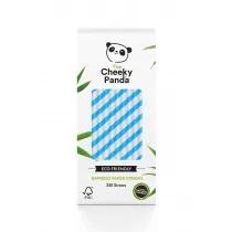 The Cheeky Panda The Cheeky Panda Bamboo Paper Straws 250 Szt Biało-Niebieskie Słomki Do Napojów I Drinków Z Papieru Bambusowego - Słomki do napojów - miniaturka - grafika 1