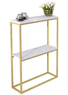 Konsole i sekretarzyki - Minimalistyczna konsola złoty + biały połysk R4-N59 - miniaturka - grafika 1
