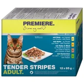 Mokra karma dla kotów - PREMIERE Tender Stripes Adult Wielopak 12 x 85 g - miniaturka - grafika 1