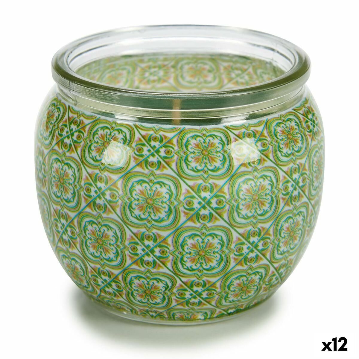 Świeca zapachowa neonowy zielony imbir 7,5 x 6,3 x 7,5 cm (12 sztuk)