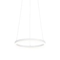 Lampy sufitowe - QAZQA Designerska lampa wisząca biała 40 cm z 3-stopniową regulacją ściemniania LED - Anello - miniaturka - grafika 1