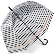 Parasole - Pierre Cardin 83078 Long AC parasol transparentny w czarne paski - miniaturka - grafika 1