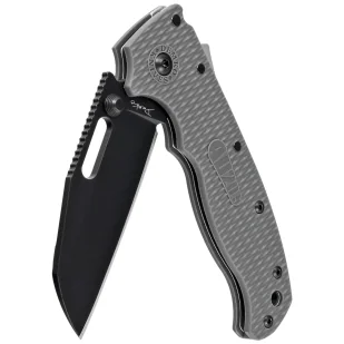 Nóż składany Demko AD20.5 Shark Foot Grey Grivory, Black DLC D2 by Andrew Demko (205-D2-SF-DLC) - Noże - miniaturka - grafika 6