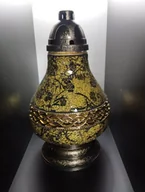 Lampiony i znicze - Znicz KARAFA DECOR DUŻA Złoto-Czarna - miniaturka - grafika 1