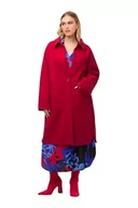 Płaszcze damskie - Ulla Popken Damski płaszcz dresowy, czerwony, 42-44 duże rozmiary - miniaturka - grafika 1