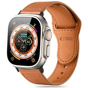 Pasek do APPLE WATCH 4 / 5 / 6 / 7 / 8 / 9 / SE / ULTRA 1 / 2 (42 / 44 / 45 / 49 MM) Tech-Protect NaturalFit brązowe - Akcesoria do smartwatchy - miniaturka - grafika 1