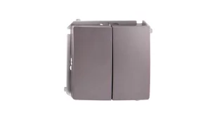 Simon Włącznik podwójny BASIC inox, metalizowany - Wyłączniki światła i elektryczne - miniaturka - grafika 1