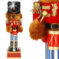 Ozdoby bożonarodzeniowe - Dziadek do orzechów miś z bębenkiem drewniany niedźwiedź figurka świąteczna - miniaturka - grafika 1