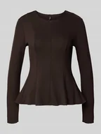 Bluzki damskie - Bluzka z długim rękawem o kroju shaped fit z mieszanki wiskozy model ‘KENYA’ - miniaturka - grafika 1