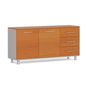 Szafki biurowe - Szafka dostawna do biurka PRIMO prawa, szary / czereśnia - miniaturka - grafika 1