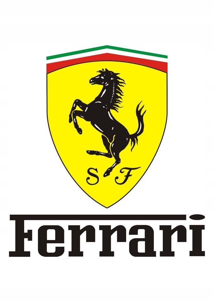 Naklejka Uv Wypukła Ozdobna DTF UV Aplikacja Ferrari Logo