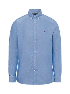 Tommy Hilfiger Koszula męska Mężczyźni Slim Fit Bawełna niebieski wypukły wzór tkaniny, M - Koszule męskie - miniaturka - grafika 1