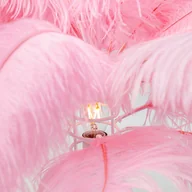 Lampy stojące - KARE Feather Palm lampa stołowa z piórami, różowa - miniaturka - grafika 1