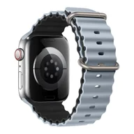 Akcesoria do smartwatchy - PASEK DO ZEGARKA APPLE WATCH 1/2/3/4/5/6/7/8/9/10/SE 42/44/45 SZARO-CZARNY - miniaturka - grafika 1
