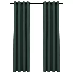 Lumarko Zasłony stylizowane na lniane, 2 szt., zielone, 140x225 cm - Zasłony - miniaturka - grafika 3