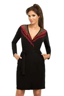 Piżamy damskie - Donna Szlafrok Jasmine Black Czarny S - miniaturka - grafika 1