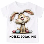 Koszulki dla dziewczynek - Koszulka z zajączkiem na Wielkanoc - wzór króliczek80-25 - miniaturka - grafika 1