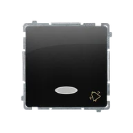 Wyłączniki światła i elektryczne - Kontakt Simon Przycisk zwierny Dzwonek BASIC z podświetleniem LED - czarny mat - miniaturka - grafika 1