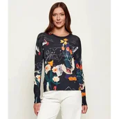 Swetry damskie - Desigual Sweter Nantes Lacroix Slim Fit z dodatkiem lnu - miniaturka - grafika 1