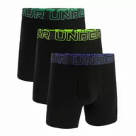 Majtki męskie - Męskie bokserki Under Armour M UA Perf Cotton 6in Rozmiar: S / Kolor: czarny/niebieski - miniaturka - grafika 1