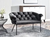 Sofy i kanapy - Przeplatana Welurem Sofa Do Poczekalni Pilo Grafitowy - miniaturka - grafika 1