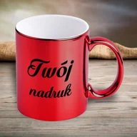 Kubki - Kubek platerowany z Twoim nadrukiem - czerwony - miniaturka - grafika 1