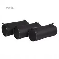 Piórniki - Pajacyk Piórnik jednokomorowy okrągły czarny - miniaturka - grafika 1