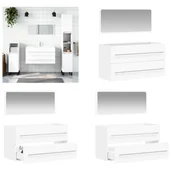 Szafki łazienkowe - vidaXL Szafka łazienkowa z lustrem biała - Szafka łazienkowa z lustrem - Szafki łazienkowe z lustrem - Meble łazienkowe - Szafka podumywalkowa - miniaturka - grafika 1