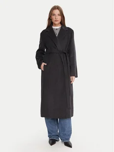 Tommy Hilfiger Płaszcz wełniany WW0WW47286 Szary Regular Fit - Płaszcze damskie - miniaturka - grafika 1
