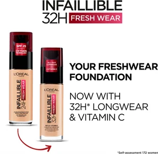Fresh L'Oréal Paris L'Oréal Paris Infaillible 24H Wear Make-up 330 Hazelnut, wysoka siła krycia, długo utrzymująca się, wodoodporna, oddychająca, 30 ml - Podkłady do twarzy - miniaturka - grafika 6