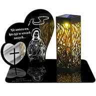Lampiony i znicze - ZNICZ SOLARNY LED WIECZNY PODSTAWKA NA CMENTARZ GRÓB lampka Serce 3D - miniaturka - grafika 1