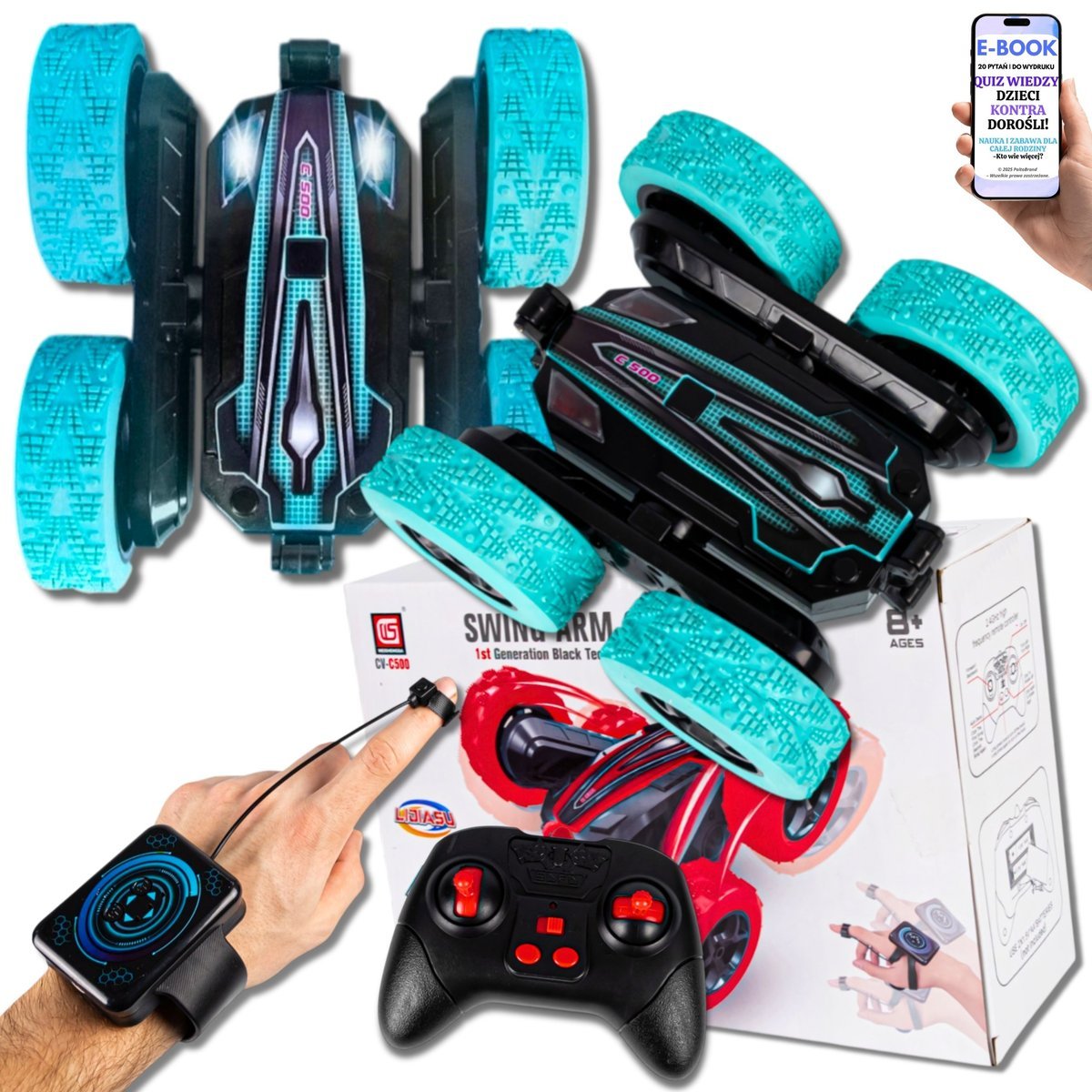 SAMOCHÓD STEROWANY RĘKĄ DLA DZIECKA KASKADERSKI TWISTER RC PILOT – AKROBACJE + LED + OBROTY PREZENT DLA CHŁOPCA WNUKA + EBOOK-2