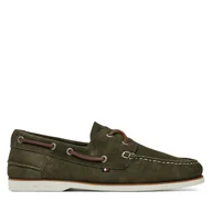 Półbuty męskie - Półbuty Tommy Hilfiger Th Boat Shoe Core Suede FM0FM05387 Zielony - miniaturka - grafika 1